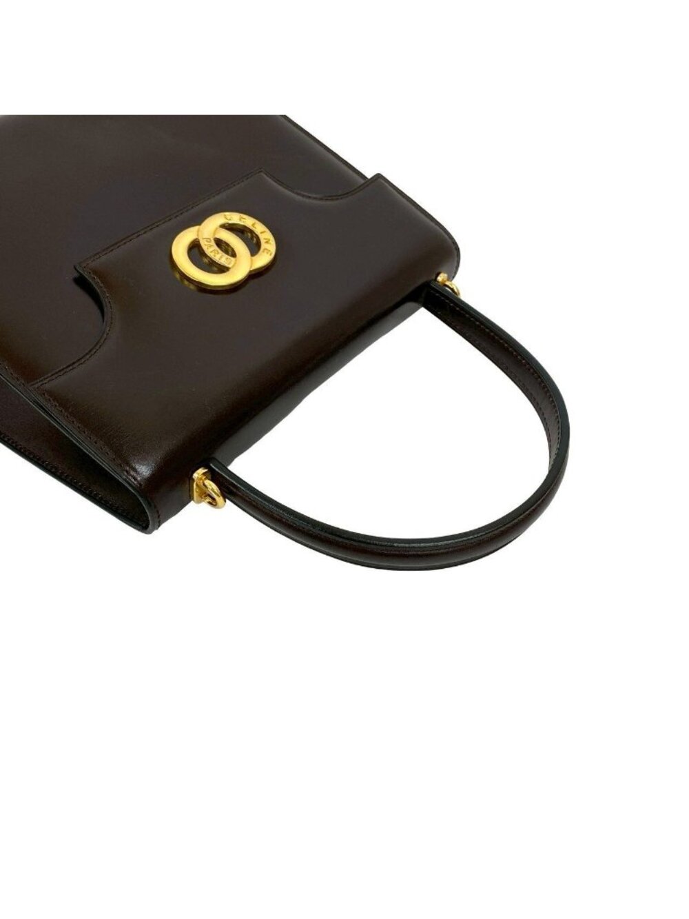 Celine Circle Logo Star Calf Leather Handbag Mini Tote Brown - Picture 4 of 10